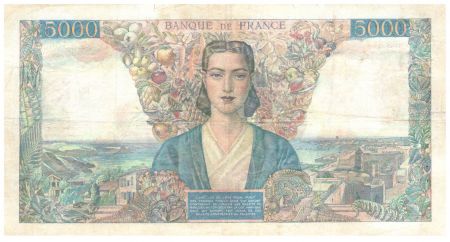 France 5000 Francs Empire Français - 10-10-1945 Série X.1562 - TTB