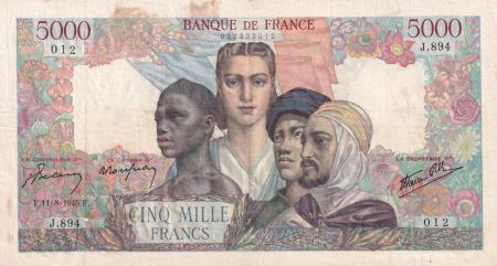 France 5000 Francs Empire Français - 11-08-1945 - Série J.894