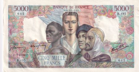 France 5000 Francs Empire Français - 12-04-1945 Série B.495 - TTB+