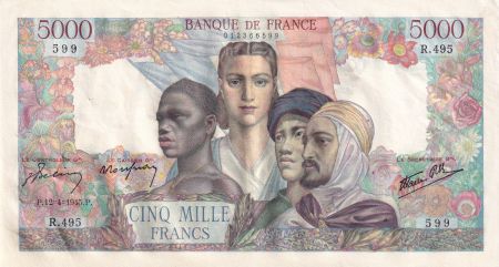 France 5000 Francs Empire Français - 12-04-1945 Série R.495 - TTB+