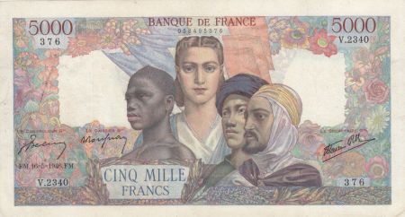France 5000 Francs Empire Français - 16-05-1946 Série V.2340 - TTB