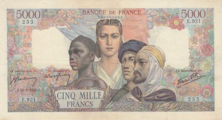 France 5000 Francs Empire Français - 16-08-1945 Série E.921 - TTB