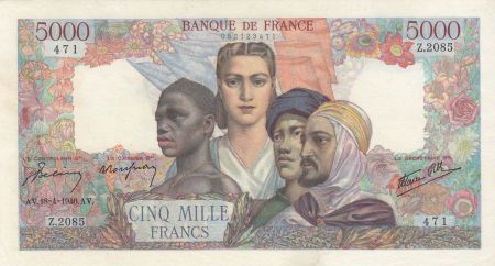 France 5000 Francs Empire Français - 18-04-1946 Série Z.2085