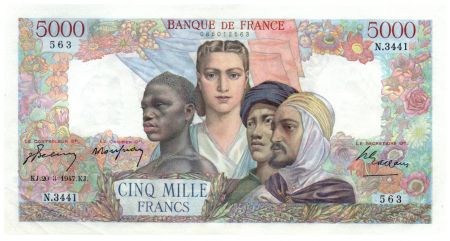 France 5000 Francs Empire Français - 20-03-1947 Série N.3441 - SUP