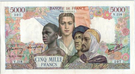 France 5000 Francs Empire Français - 25-01-1945  Série V.218