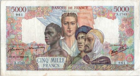 France 5000 Francs Empire Français - 25-10-1945  Série X.1743