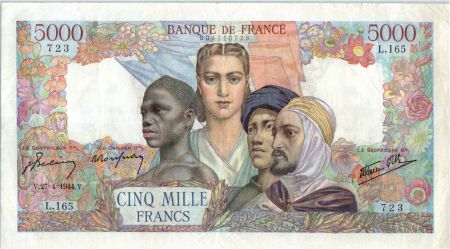 France 5000 Francs Empire Français - 27-04-1944 Série L.165
