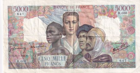 France 5000 Francs Empire Français - 31-05-1945 Série R.660 - TTB
