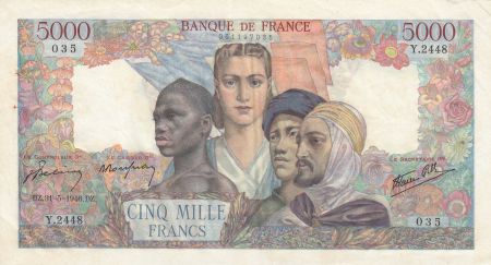 France 5000 Francs Empire Français - 31-05-1946 Série Y.2448-035