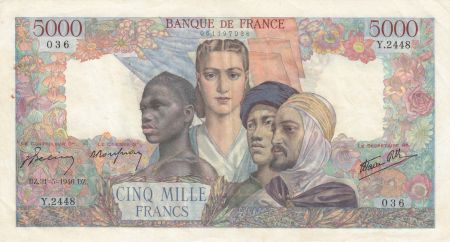 France 5000 Francs Empire Français - 31-05-1946 Série Y.2448-036