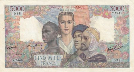 France 5000 Francs Empire Français - 31-05-1946 Série Y.2448-038