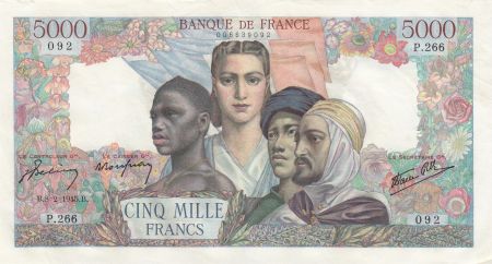 France 5000 Francs Empire Français 08-02-1945 Série P.266 - TTB