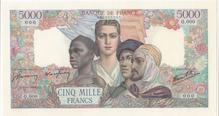 France 5000 Francs Empire Français 1942 - Epreuve Spécimen - Neuf  - PCGS 66 OPQ