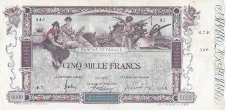 France 5000 Francs Flameng - 09-01-1918 Série R.7 - TTB