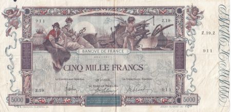 France 5000 Francs Flameng - 23-01-1918 Série Z.19- TTB