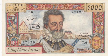 France 5000 Francs Henri IV - 07-02-1957 - Série T.6