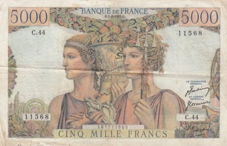 France 5000 Francs Terre et Mer - 01-02-1951 - Série C.44