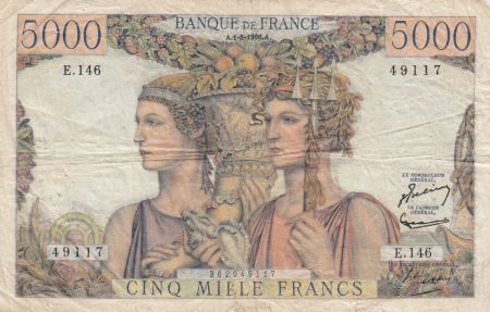 France 5000 Francs terre et mer - 01-03-1956 - Série E.146