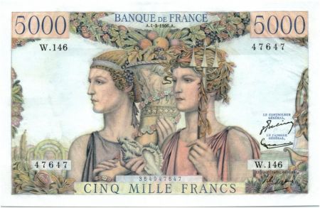 France 5000 Francs Terre et Mer - 01-03-1956 Série W.146