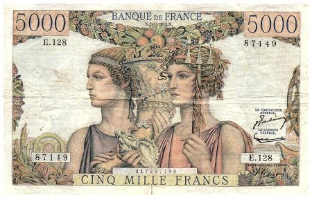 France 5000 Francs Terre et Mer - 02-01-1953 - Série E.128 - F.48.08