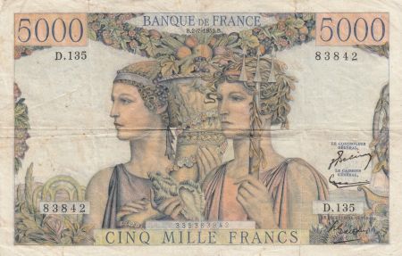 France 5000 Francs terre et mer - 02-07-1953 - Série D.135