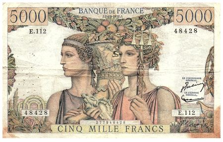 France 5000 Francs Terre et Mer - 02-10-1952 - Série E.112 - F.48.07