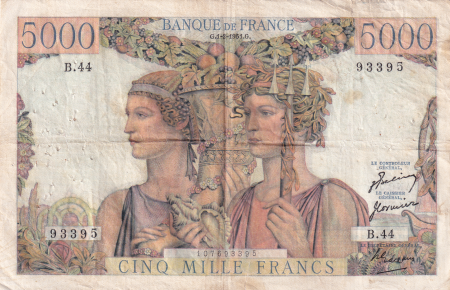 France 5000 Francs Terre et Mer - 03-11-1949 - Série B.44 - F.48.02