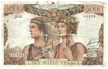 France 5000 Francs Terre et Mer - 03-11-1949 - Série R.25 - F.48.02
