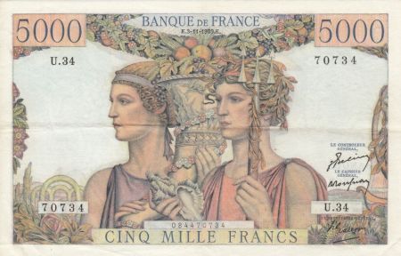 France 5000 Francs Terre et Mer - 03-11-1949 Série U.34