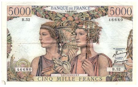 France 5000 Francs Terre et Mer - 05-04-1951 - Série B.52 - F.48.04