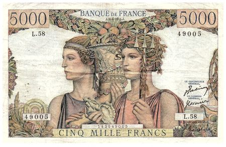 France 5000 Francs Terre et Mer - 05-04-1951 - Série L.58 - F.48.04