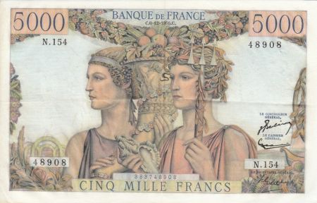 France 5000 Francs Terre et Mer - 06-12-1956 Série N.154