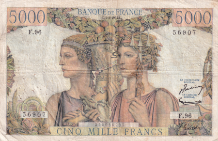 France 5000 Francs Terre et Mer - 07-02-1952 - Série F.96 - F.48.06