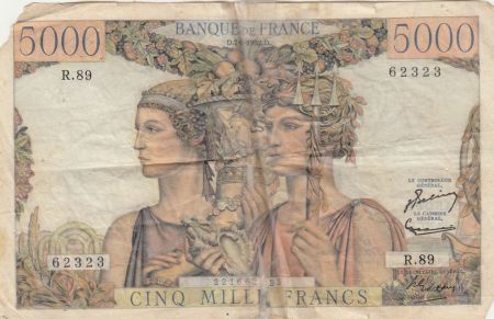 France 5000 Francs Terre et Mer - 07-02-1952 - Série R.89