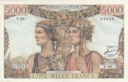 France 5000 Francs Terre et Mer - 07-02-1952 Série V.90
