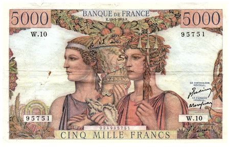 France 5000 Francs Terre et Mer - 10-03-1949 - Série W.10 - F.48.01