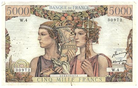 France 5000 Francs Terre et Mer - 10-03-1949 - Série W.4 - F.48.01