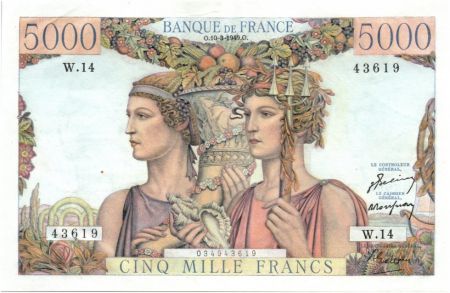 France 5000 Francs Terre et Mer - 10-03-1949 Série W.14