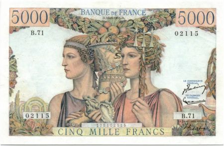 France 5000 Francs Terre et Mer - 16-08-1951 Série B.71