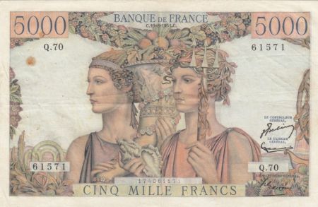 France 5000 Francs Terre et Mer - 16-08-1951 Série Q.10