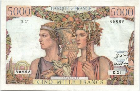 France 5000 Francs Terre et Mer - 1949