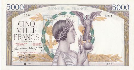 France 5000 Francs Victoire - 05-03--1942 Série R.871