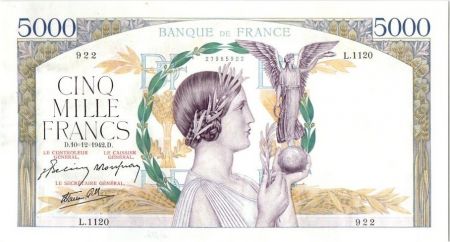 France 5000 Francs Victoire - 10-12-1942 Série L.1120