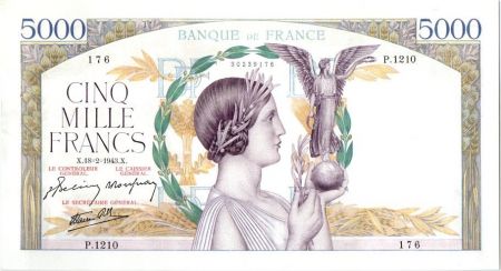 France 5000 Francs Victoire - 18-12-1943 Série P.1210