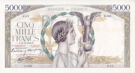 France 5000 Francs Victoire - 1939 D.385