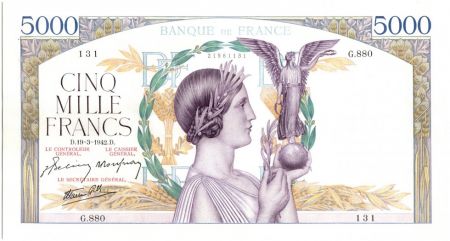 France 5000 Francs Victoire - 1942