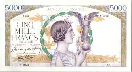 France 5000 Francs Victoire - 22-10-1942 Série Y.1073
