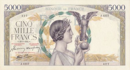 France 5000 Francs Victoire - 23-03-1944 Série J.1257 - PSPL