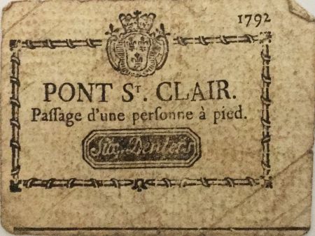 France 6 Deniers - Pont St Clair - Passage d\'une personne à pied - 1792 - TB