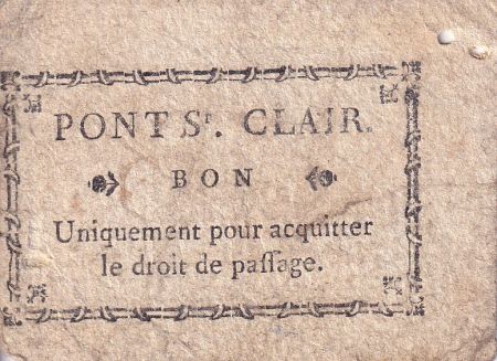 France 6 Deniers - Rhône - Pont-Saint-Clair - Passage d\'une personne à pied - 1792 - Kol.69.43